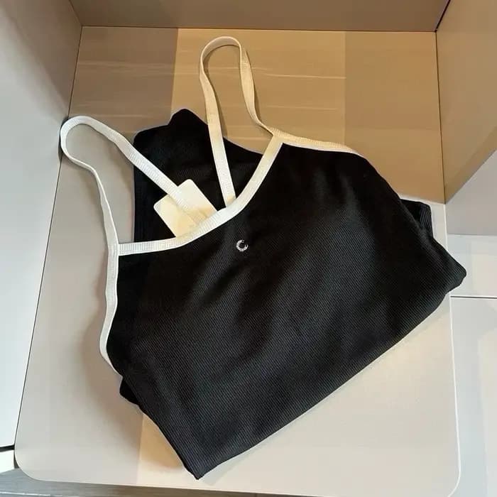 Maillot de bain bikini femme color block à bretelles, noir et blanc, été