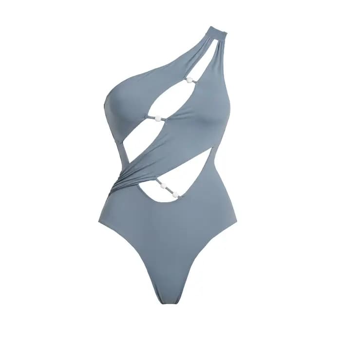 Maillot de bain 2 pièces asymétrique pour femme