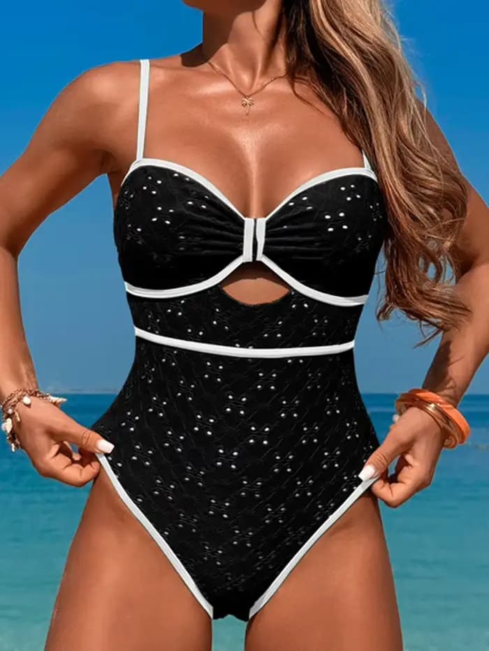 2025 évider maillot de bain femmes une pièce solide Sexy maillots de bain femme été baigneurs bain natation maillot de bain maillots de bain