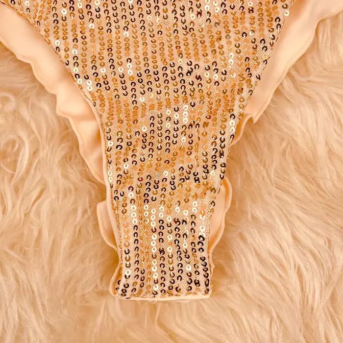 Maillot de bain bikini scintillant à paillettes pour femme, tailles S-L, ensemble deux pièces brésilien, collection 2026