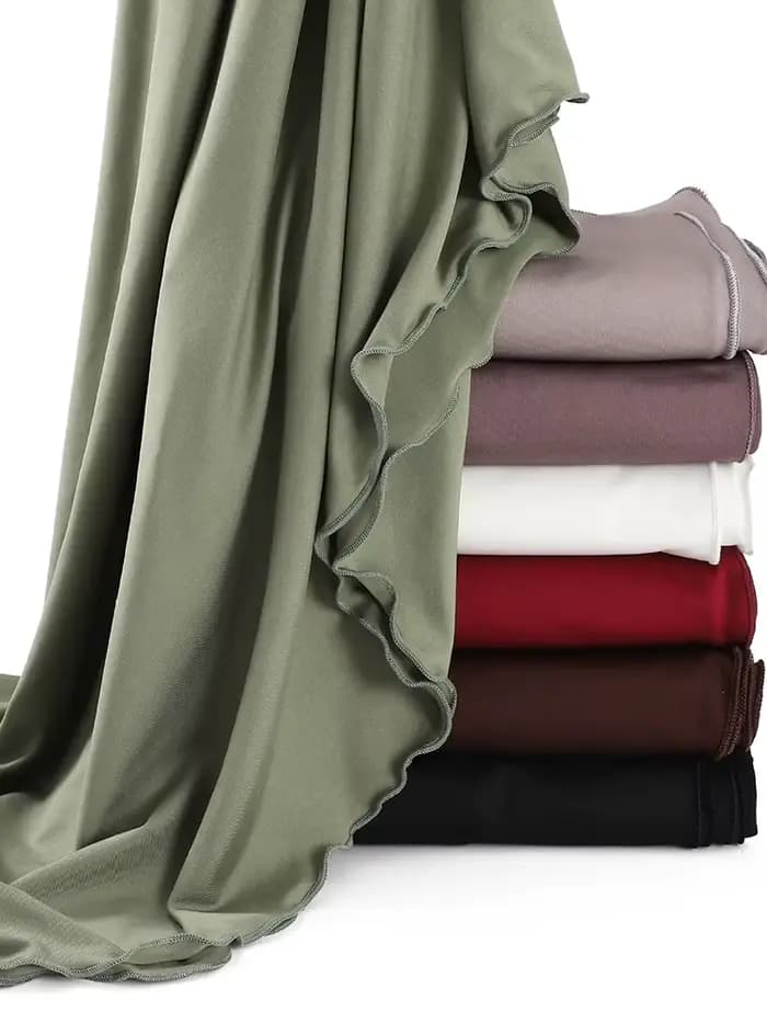 Hijab de luxe en Jersey à bord ondulé pour femmes, couleur unie, foulard en soie de lait, châle d'automne, écharpe en mousseline de soie extensible, Ramanda