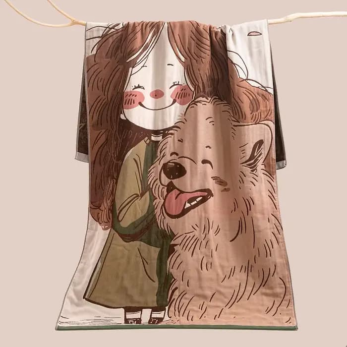 Serviette de bain dessin animé pour enfants et adultes