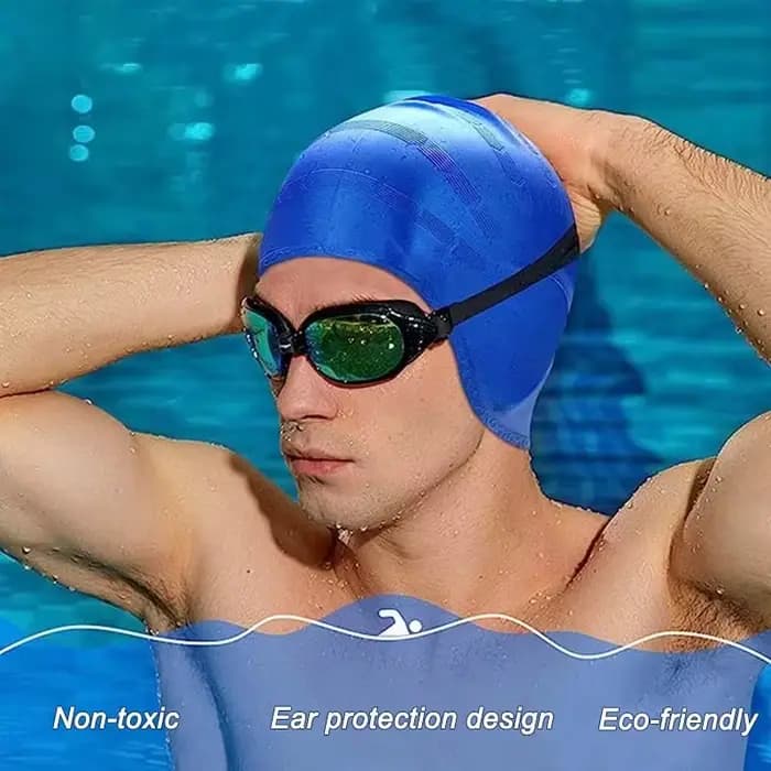 DIZETION Bonnet de bain imperméable à haute élasticité Protection des oreilles Grand