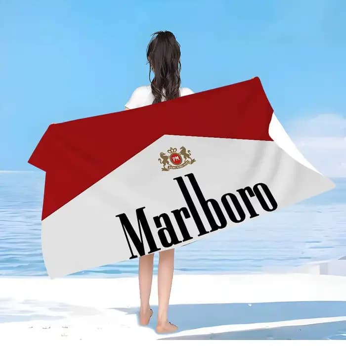 Serviette de plage rétro M-Marlboro, serviettes de bain colorées pour filles, en microfibre, séchage rapide, personnalisées, sans sable, pour la plage, le yoga, le spa, la salle de sport, la piscine