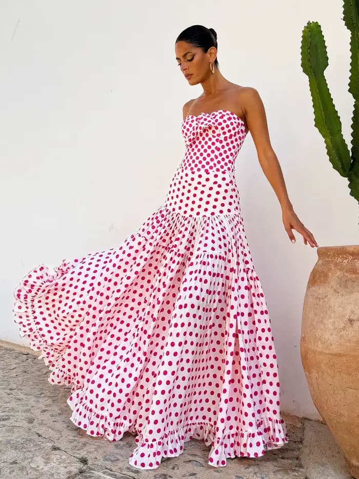 Maillot de bain une pièce imprimé pois pour femmes