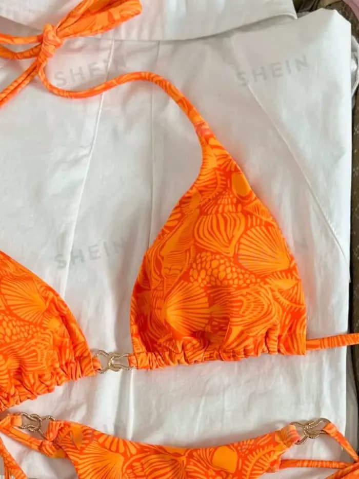 Micro bikini sexy imprimé feuilles d'oranger 2026 pour femme