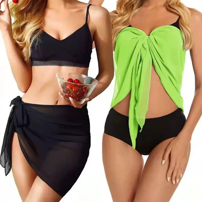 Jupe courte Sarongs courtes en mousseline de soie pour maillot de bain