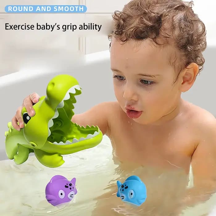 Nouveau jouet de bain crocodile créatif-amusant jeu d'eau pour bébé et jeu de pêche pour les enfants, jouet d'apprentissage éducatif pour le développement du bain