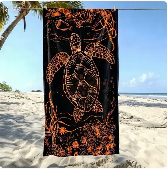 Serviette de plage en microfibre Turtle Sea Line