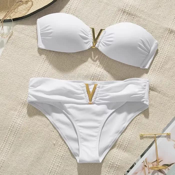 Maillot de bain push-up blanc pour femme