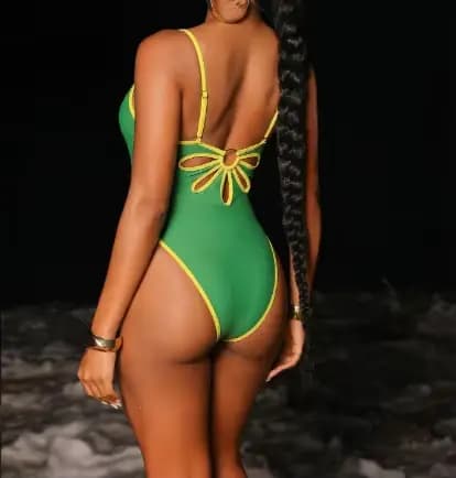 Maillot de bain une pièce sexy imprimé drapeau brésilien pour femme