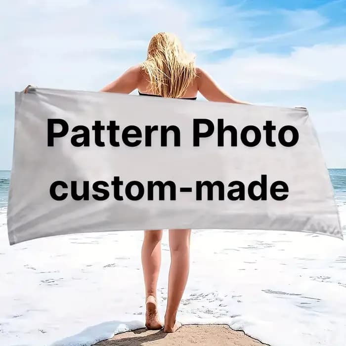 Serviette de plage de bain avec Photo personnalisée 3D