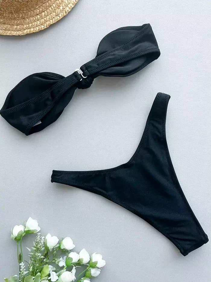 BanRibBikinis-Maillot de bain sexy pour femmes, ensemble deux pièces, brillant, style brésilien, vêtements de plage, 2024