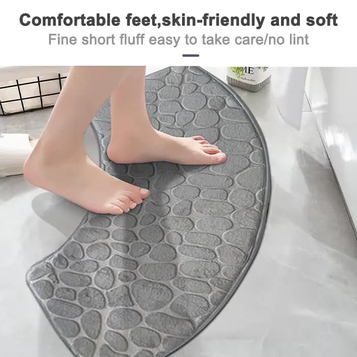 Tapis de bain en velours antidérapant 3D, pavé en relief, paillasson absorbant, pour porte, lavage en Machine, séchage rapide