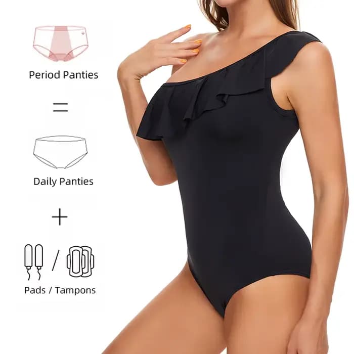 Maillot de bain menstruel asymétrique