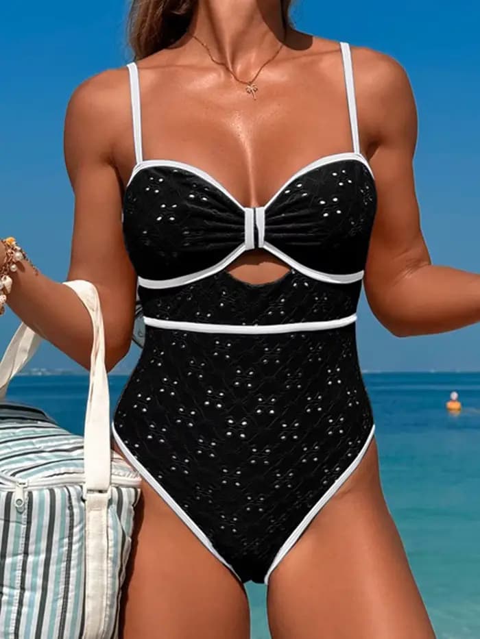 2025 évider maillot de bain femmes une pièce solide Sexy maillots de bain femme été baigneurs bain natation maillot de bain maillots de bain