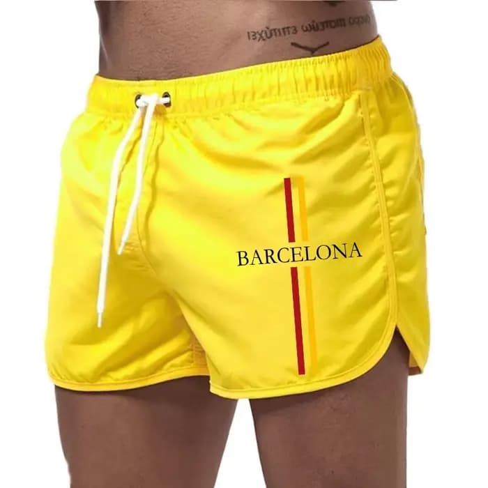 Shorts de plage pour hommes à imprimé Barcelone, de haute qualité, respirants, à séchage rapide, pour le sport quotidien, la remise en forme et le cyclisme