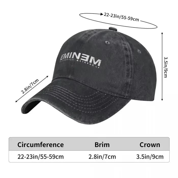 Casquettes de baseball vintage Eminem Rap God pour hommes et femmes, effet vieilli et délavé, ajustables, pour activités de plein air