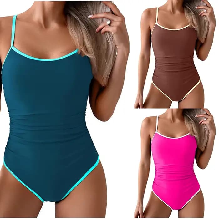 Maillot de bain une pièce pour femmes, contrôle du ventre, amincissant, bloc de couleurs, bretelles, piscine, sources chaudes, Bikini, body