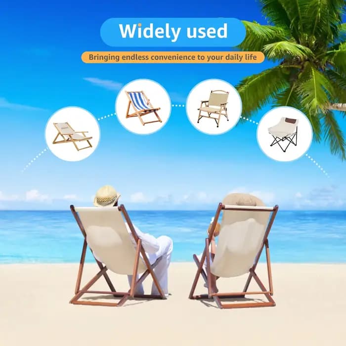 Tissu de remplacement pour chaise de plage pliable, toile de remplacement avec oreiller, tissu Durable et résistant à l'usure pour chaises longues