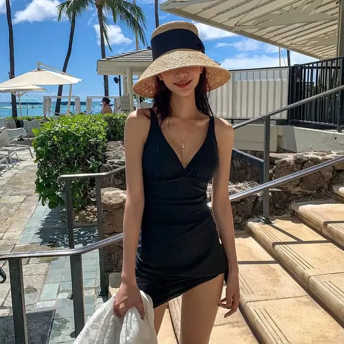 Maillot de bain une pièce noir Style coréen offre spéciale de la saison Ins tendance ventes transfrontalières maillots