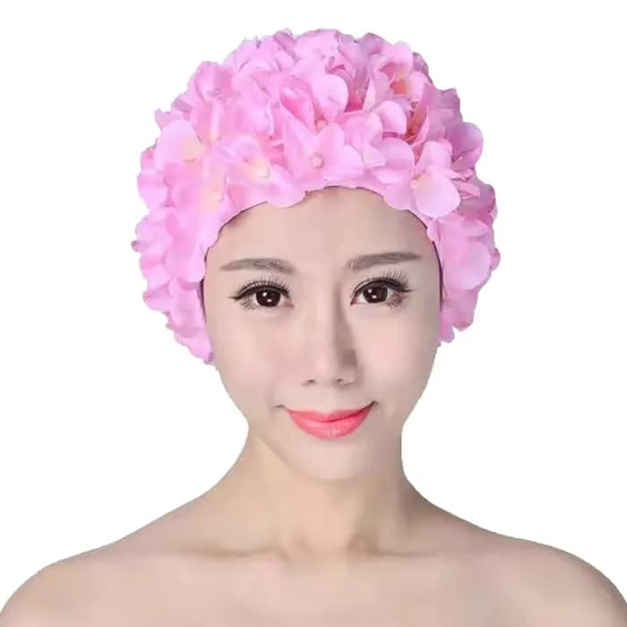 Chapeau de natation pétale 3D bonnets de natation pour cheveux longs en plein air femmes mode rétro