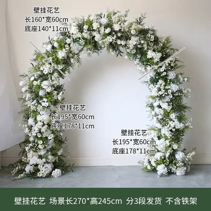 Arrangement floral pour arc de mariage, toile de fond pour photographie de bienvenue, support de fle