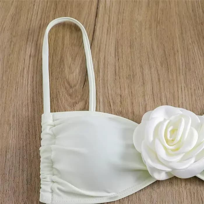 Sexy fleur maillot de bain bandeau string Bikini femmes à lacets maillots de bain natation maillot d