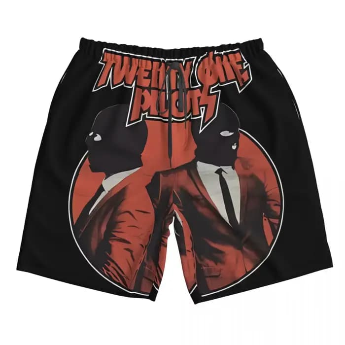 Twenty One Pilots Short de plage à motif imprimé pour homme, combinaison de marche, de course, de su