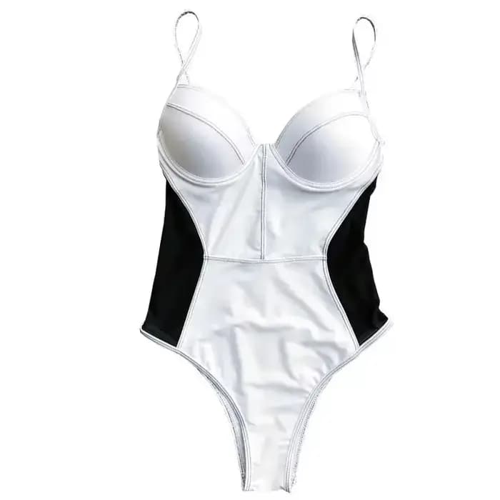 Maillot de bain une pièce sexy noir respirant pour femme avec push-up et résille – Nouveauté