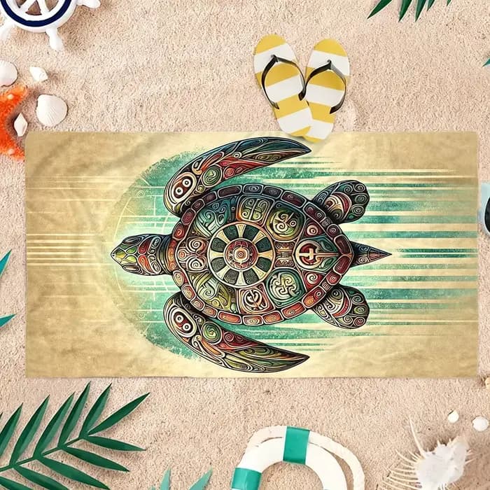 Serviette de plage en forme de tortue de mer, petite et grande, à séchage rapide, pour la plage, la