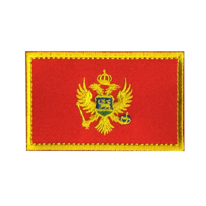 Tatiques de drapeau du Monténégro 3D, patchs brodés, autocollants à rayures, emblème appliqué