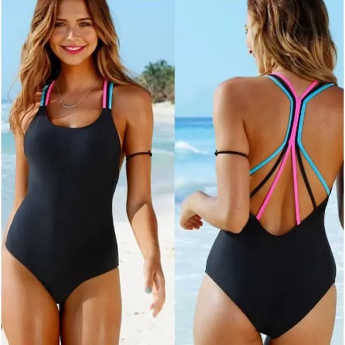 Mujer Mayo-Maillot de bain une pièce pour femme, push up, dos croisé, imprimé nickel é, sexy, pour l