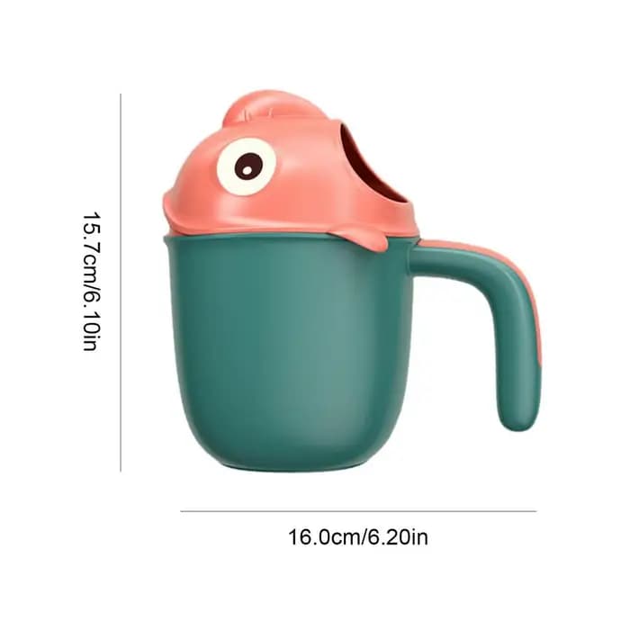Gobelet de rinçage pour bébé durable en forme de poisson-clown, pour le lavage des cheveux sous la d