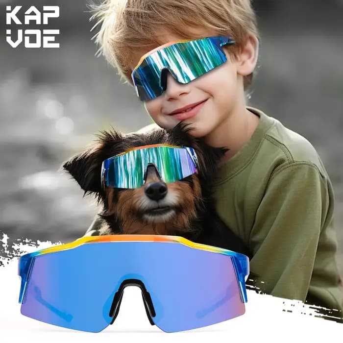 Lunettes de soleil photochromiques Kapvoe pour filles, lunettes de sport pour enfants, pour le patin