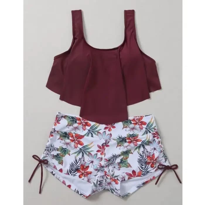 Été volants maillots de bain Tankini ensembles maillot de bain pour femme sport vêtements de plage d
