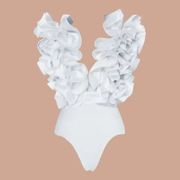 Bikini avec jupe pour femme, maillot de bain, imprimé épissure à volants, vêtements de plage, couver