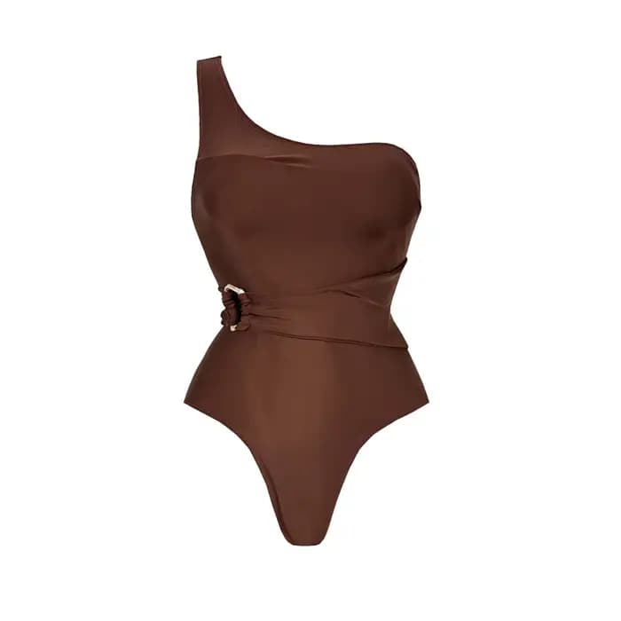 2 pièces une épaule maillot de bain avec jupe longue femmes Sexy Bikinis femme Bandeau Biquini ceint