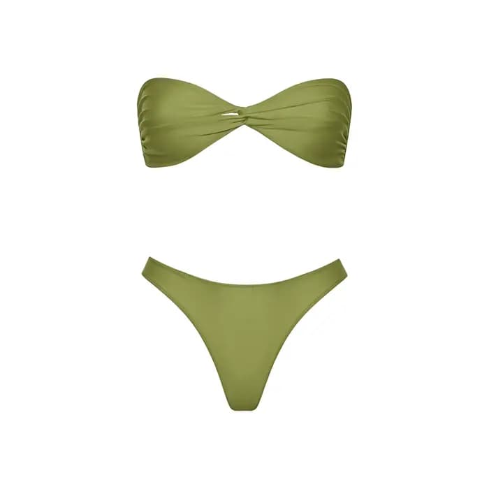 Maillot de bain tressé sexy, bikini uni, maillot de bain femme, ensemble 3 pièces, tenue de plage