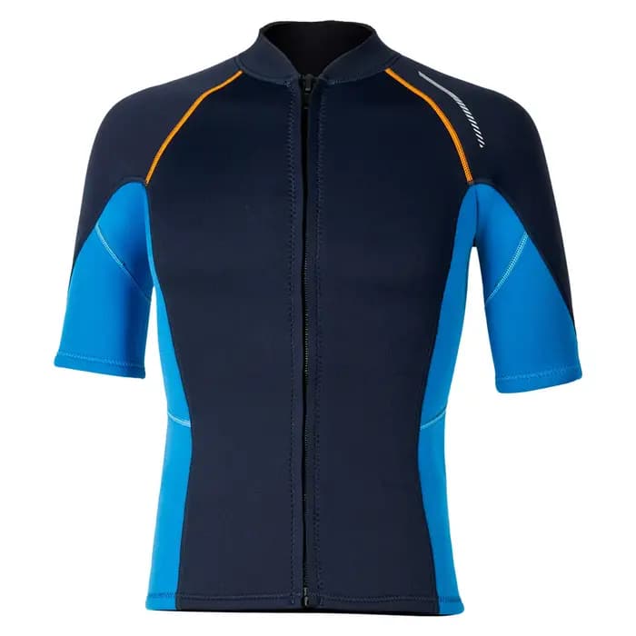 Maillot de bain anti-éruption pour hommes, hauts à manches courtes, fermeture éclair sur le devant,