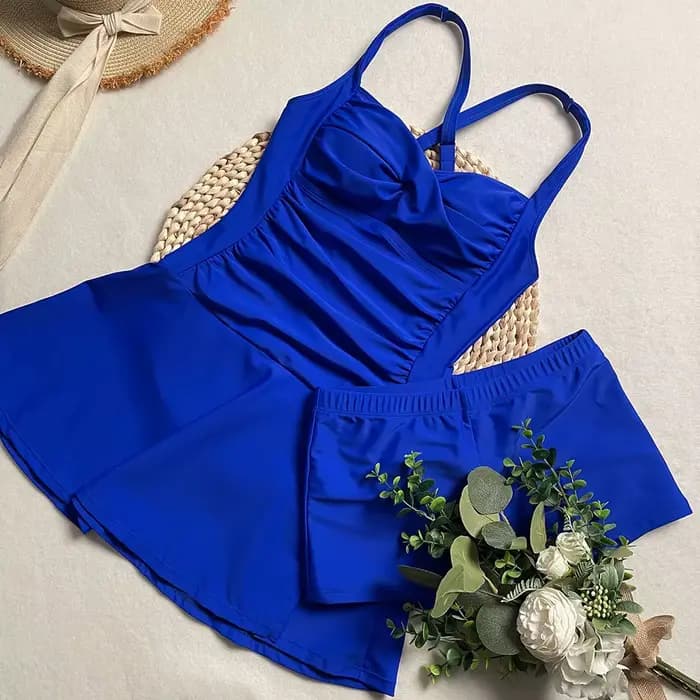 Maillot de bain deux pièces pour femmes, contrôle du ventre, fendu, jupe, maillot de bain, été, mail