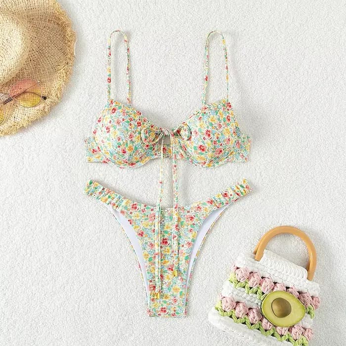 Maillot de bain imprimé fleuri Biquinis brésiliens maillot de bain pour femmes 2025 nouveau Bikini d