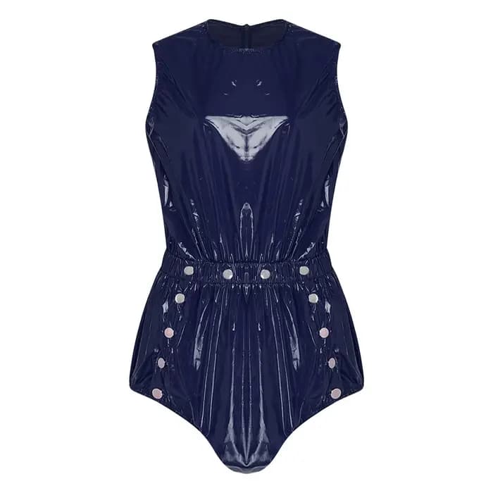 Combinaison de bain une pièce imperméable pour femme, avec entrejambe ouvrable, sans manches, taille