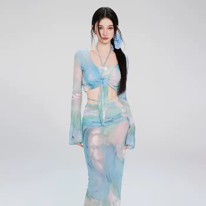 Maillot de bain fendu pour femmes, ensemble quatre pièces, amincissant, Style Ins, Sexy, bain de pri