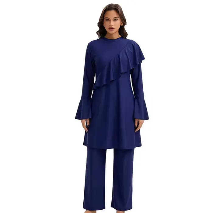 Maillots de bain modestes pour femmes musulmanes, à volants, couvrants, burkini islamique arabe, 3 p