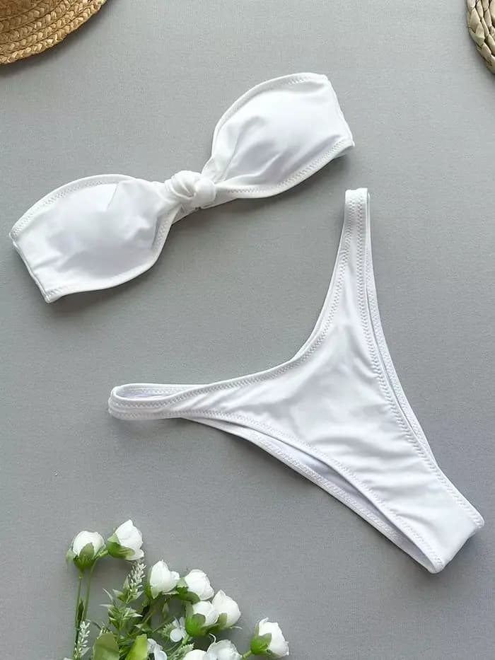 BanRibBikinis-Maillot de bain sexy pour femmes, ensemble deux pièces, brillant, style brésilien, vêt