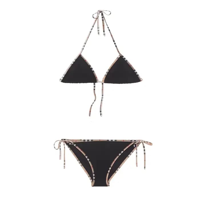 Maillot de bain deux pièces imprimé classique, ensemble deux pièces de luxe, marque de styliste, à l