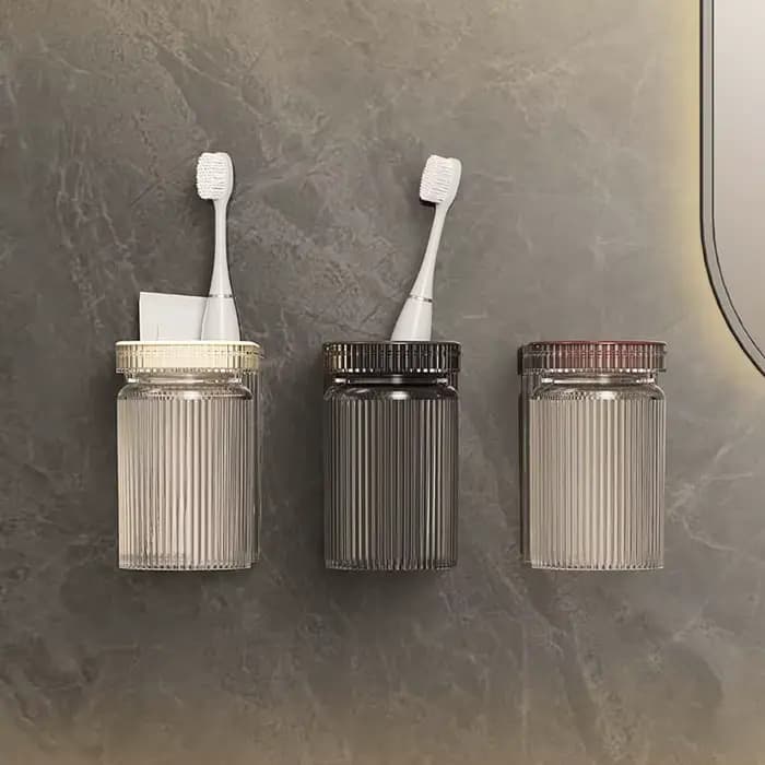 Ensemble de gobelets magnétiques pour bain de bouche, avec porte-brosse à dents et distributeur de d