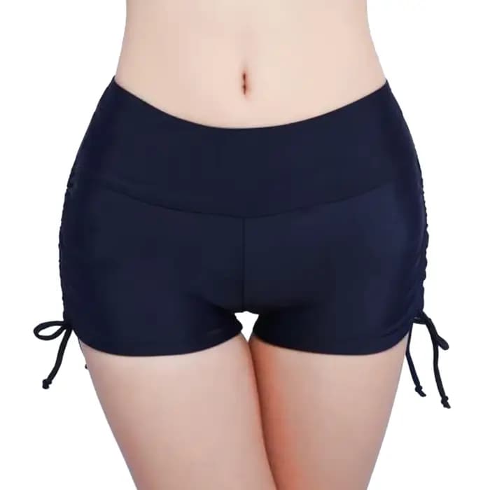 Short de bain pour femmes, Bikini, taille haute, cordon de serrage, extensible, sport, plage, maillo
