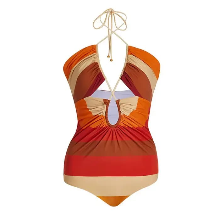 Maillot de bain une pièce Push Up avec jupe de plage, rétro, Sexy, couleur unie, Monokini, pour femm